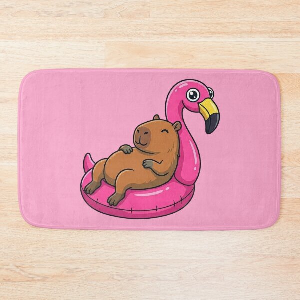 Item preview, Summer Capybara Flamingo Float designed and sold by Ivy-Triggs.