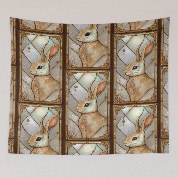 Item preview, Elegant Gothic Stained Glass Rabbit designed and sold by BriSher.