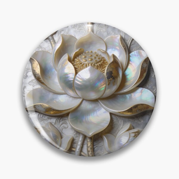 Item preview, Exquisite Mother of Pearl Lotus with Gold Accents designed and sold by TatyanaArt.
