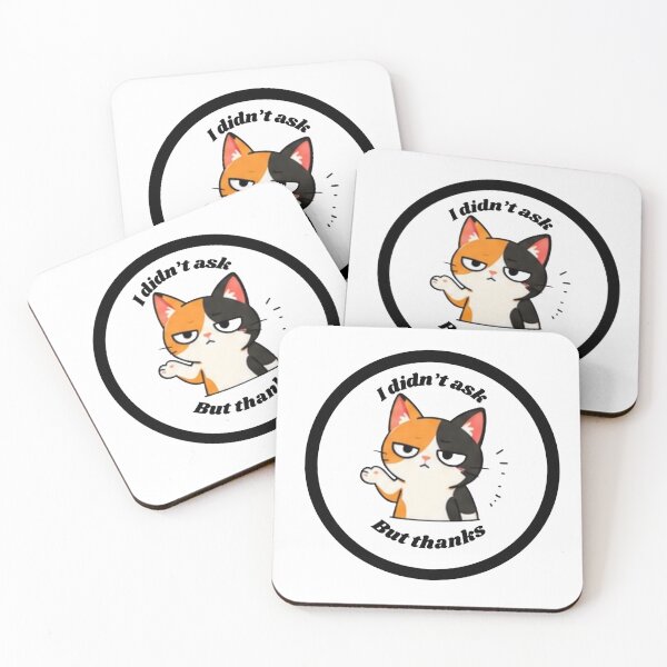 Item preview, Grumpy Calico Cat Sarcastic Waving Kitty designed and sold by Bud the Pug & Friends .