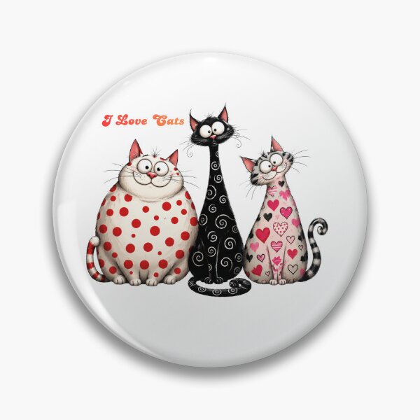 Artikelvorschau, I Love Cats Cute Funny Cat Trio Design entworfen und verkauft von KaSenArt26.