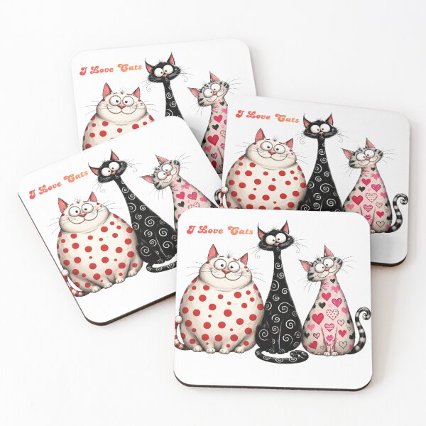 Item preview, I Love Cats Cute Funny Cat Trio Design designed and sold by KaSenArt26.