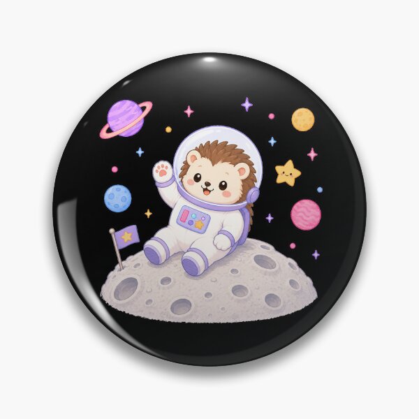 Item preview, Cute Kawaii Hedgehog Astronaut on the Moon designed and sold by Seculinator.