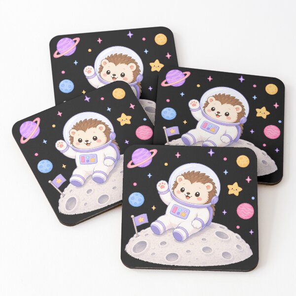 Item preview, Cute Kawaii Hedgehog Astronaut on the Moon designed and sold by Seculinator.