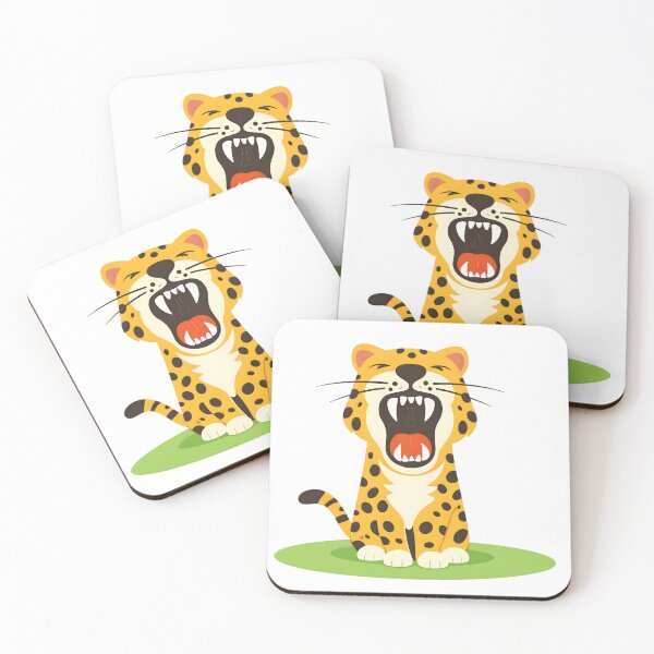 Item preview, Fierce Roaring Leopard Cartoon – Bold Jungle Animal Art designed and sold by ROARSOME DESiGNS.
