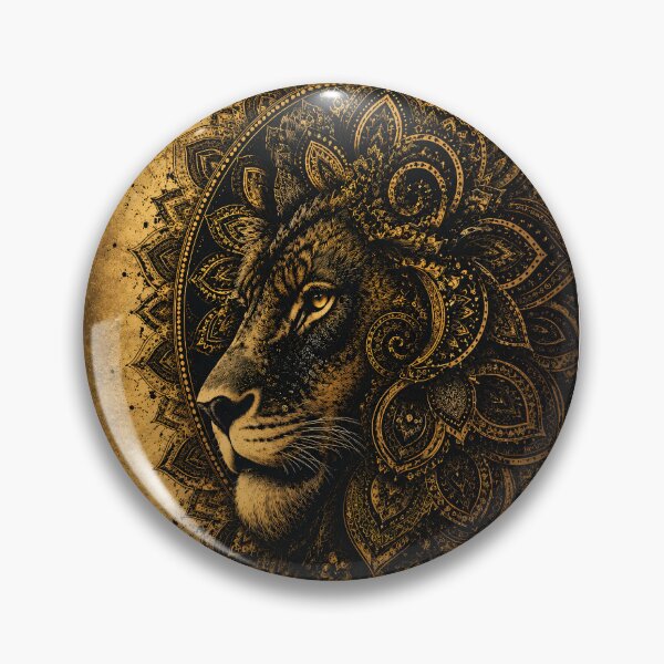 Item preview, Majestic Lion Mandala Art Print | Black Gold Wildlife Mandala Wall Art | Sacred Geometry Animal Illustration | Boho Spiritual Decor designed and sold by suryabumblee.
