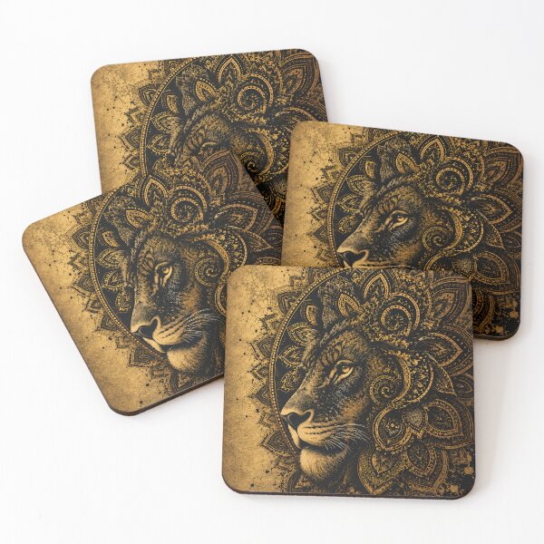 Item preview, Majestic Lion Mandala Art Print | Black Gold Wildlife Mandala Wall Art | Sacred Geometry Animal Illustration | Boho Spiritual Decor designed and sold by suryabumblee.
