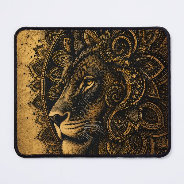 Item preview, Majestic Lion Mandala Art Print | Black Gold Wildlife Mandala Wall Art | Sacred Geometry Animal Illustration | Boho Spiritual Decor designed and sold by suryabumblee.