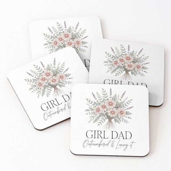 Item preview, Floral Girl Dad Quote with Wildflower Bouquet Illustration designed and sold by DariaOltes.