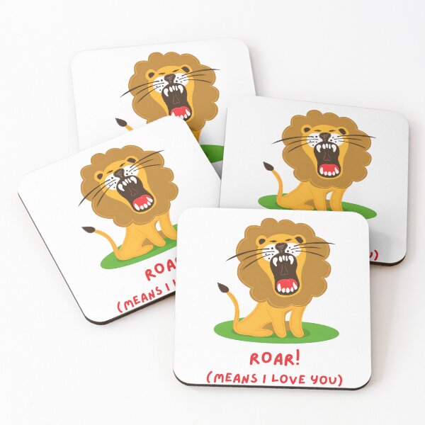 Item preview, Roaring Lion Cartoon – Cute Jungle Love Quote Art designed and sold by ROARSOME DESiGNS.