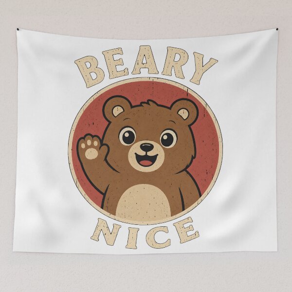 Item preview, Beary Nice Waving Bear designed and sold by ChocoMellowCo.