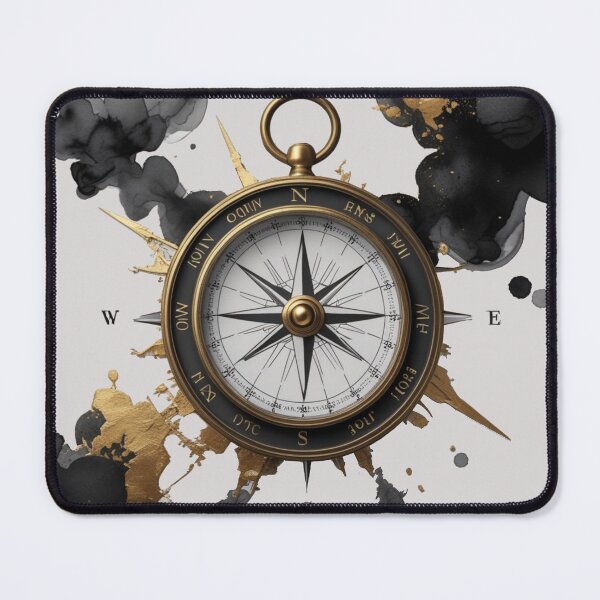 Item preview, Black Gold Compass Watercolor Art | Vintage Navigation Design designed and sold by Biedroneczka.