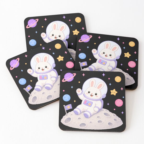 Item preview, Cute Kawaii Bunny Astronaut on the Moon designed and sold by Seculinator.