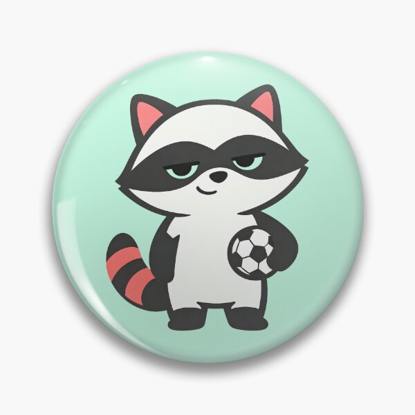 Item preview, Trash Panda Baby Raccoon Soccer Cute Minimal Cartoon Animal Family Design designed and sold by DreamyTupelo.