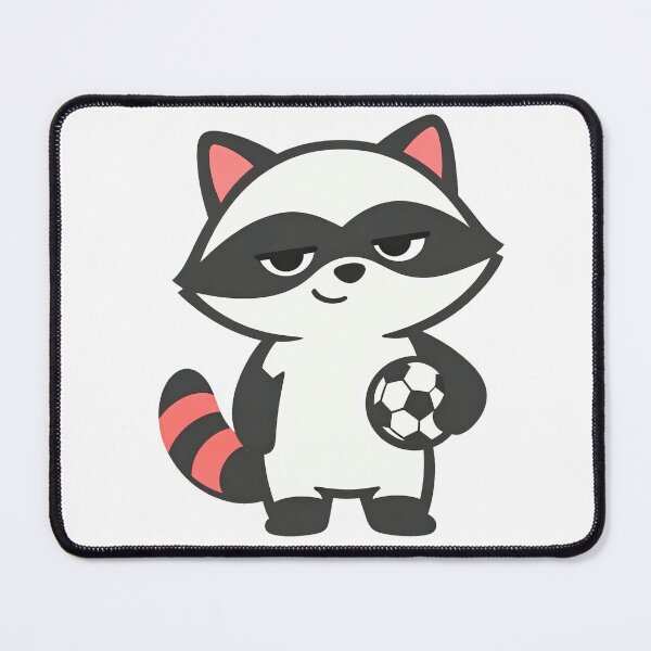 Item preview, Trash Panda Baby Raccoon Soccer Cute Minimal Cartoon Animal Family Design designed and sold by DreamyTupelo.