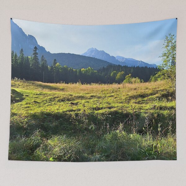 Item preview, Green Mountain Meadow – Scenic Alpine Landscape Nature Art from Romania designed and sold by MSMPrintDesign.