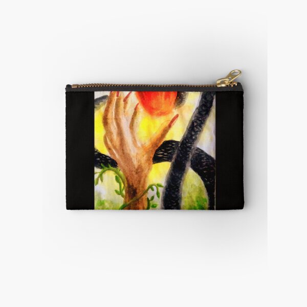 Item preview, Vibrant watercolor portrait of Eve hand, forbidden apple & devil serpent designed and sold by Shukasya-Arts.