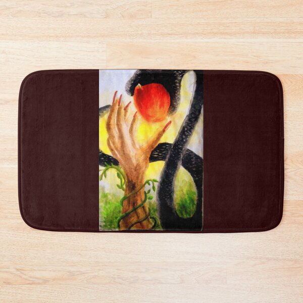 Item preview, Vibrant watercolor portrait of Eve hand, forbidden apple & devil serpent designed and sold by Shukasya-Arts.
