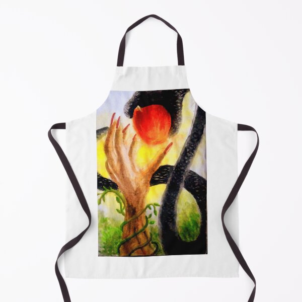 Item preview, Vibrant watercolor portrait of Eve hand, forbidden apple & devil serpent designed and sold by Shukasya-Arts.
