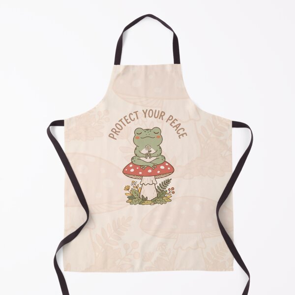 Item preview, Funny Frog Peacefully Meditating Over Mushroom - Protect Your Peace designed and sold by Juka-Arts-CC.