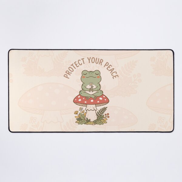Item preview, Funny Frog Peacefully Meditating Over Mushroom - Protect Your Peace designed and sold by Juka-Arts-CC.