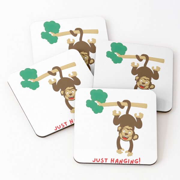 Item preview, Cute Hanging Monkey Cartoon – Funny Jungle Animal Illustration designed and sold by ROARSOME DESiGNS.