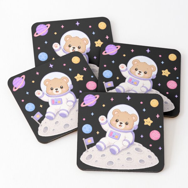 Item preview, Cute Kawaii Bear Astronaut on the Moon designed and sold by Seculinator.