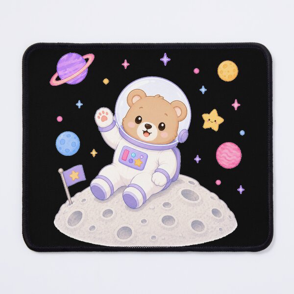 Item preview, Cute Kawaii Bear Astronaut on the Moon designed and sold by Seculinator.