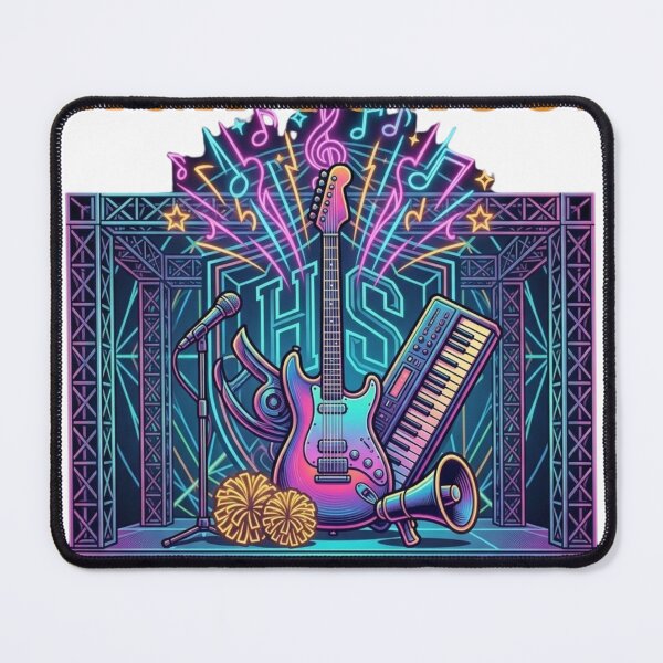 Item preview, High School Musical Stage - Retro Neon Band Graphic designed and sold by Tel A Pet.