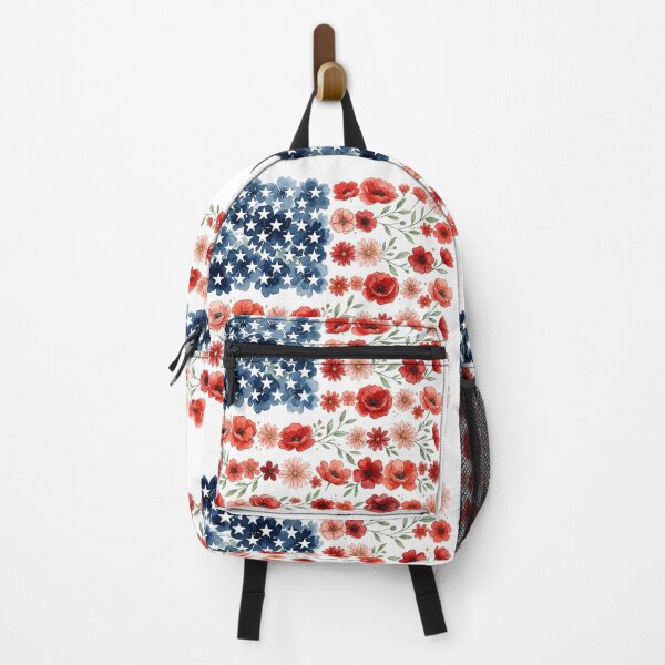 Item preview, Floral American Flag – Patriotic Red White Blue Flower USA Design designed and sold by DoodloraStudio.