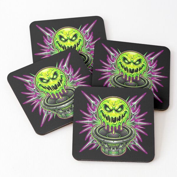 Item preview, Aggressive Neon Bass Speaker Melting Face designed and sold by SPAZE-Typo.