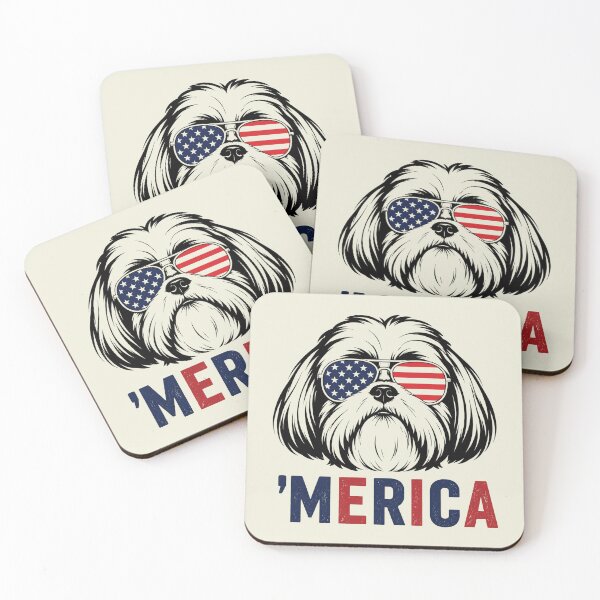 Item preview, Shih Tzu Dog 'Merica Patriotic 4th of July American Flag designed and sold by sparkfavs.