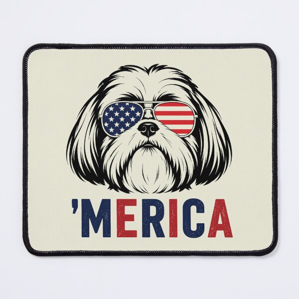 Item preview, Shih Tzu Dog 'Merica Patriotic 4th of July American Flag designed and sold by sparkfavs.