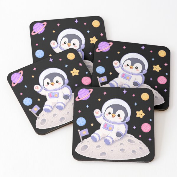 Item preview, Cute Kawaii Penguin Astronaut on the Moon designed and sold by Seculinator.