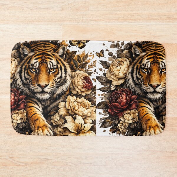 Item preview, Luxury Floral Tiger – Botanical Wildlife Animal Art designed and sold by GalleryPeak.