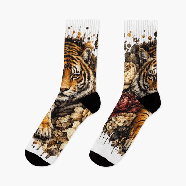 Item preview, Luxury Floral Tiger – Botanical Wildlife Animal Art designed and sold by GalleryPeak.