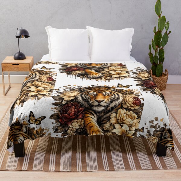 Item preview, Luxury Floral Tiger – Botanical Wildlife Animal Art designed and sold by GalleryPeak.