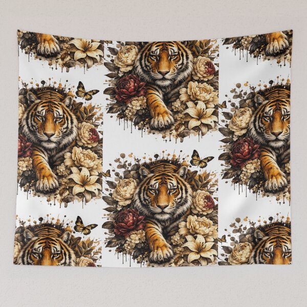 Item preview, Luxury Floral Tiger – Botanical Wildlife Animal Art designed and sold by GalleryPeak.