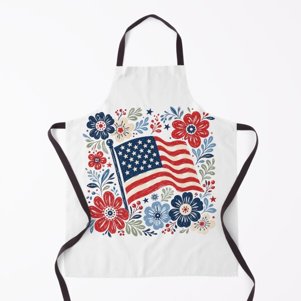 Item preview, Floral American Flag – Patriotic Red White Blue Flower USA Design designed and sold by DoodloraStudio.