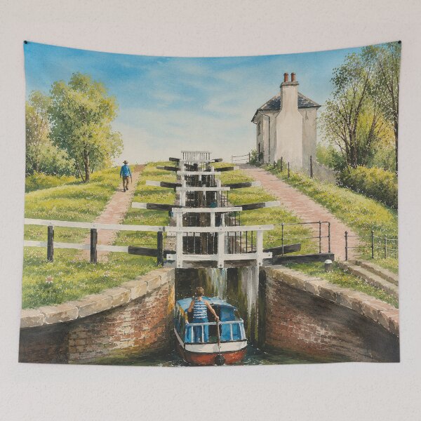 Item preview, Foxton Locks watercolour designed and sold by designbywhacky.
