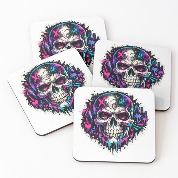 Item preview, Neon Skull Graffiti Shirt – Urban Street Art Skull Design designed and sold by UrbanPrintVibes.