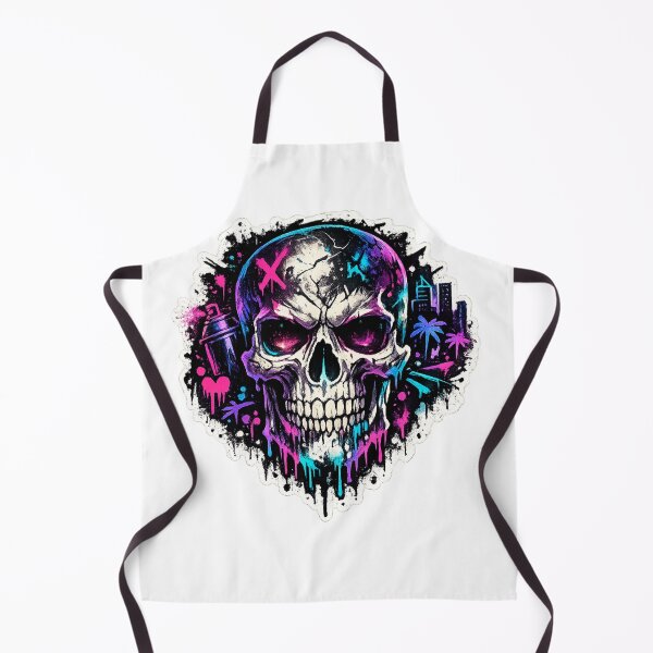 Item preview, Neon Skull Graffiti Shirt – Urban Street Art Skull Design designed and sold by UrbanPrintVibes.