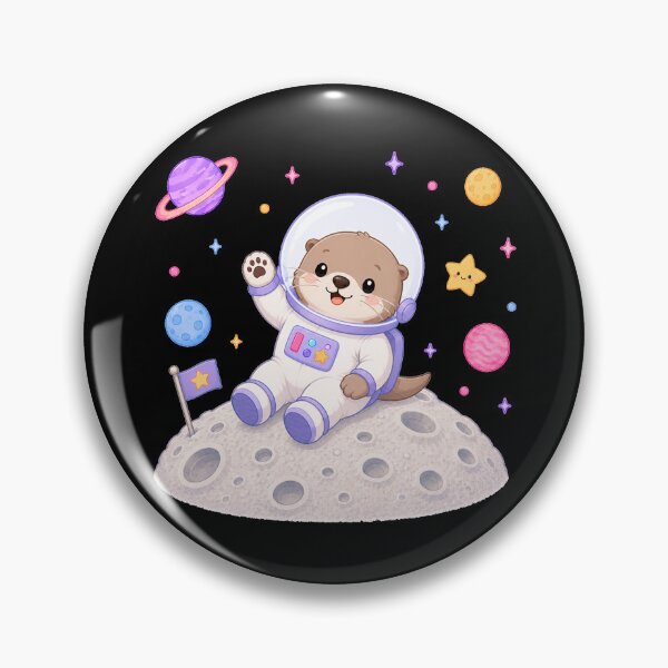 Item preview, Cute Kawaii Otter Astronaut on the Moon designed and sold by Seculinator.