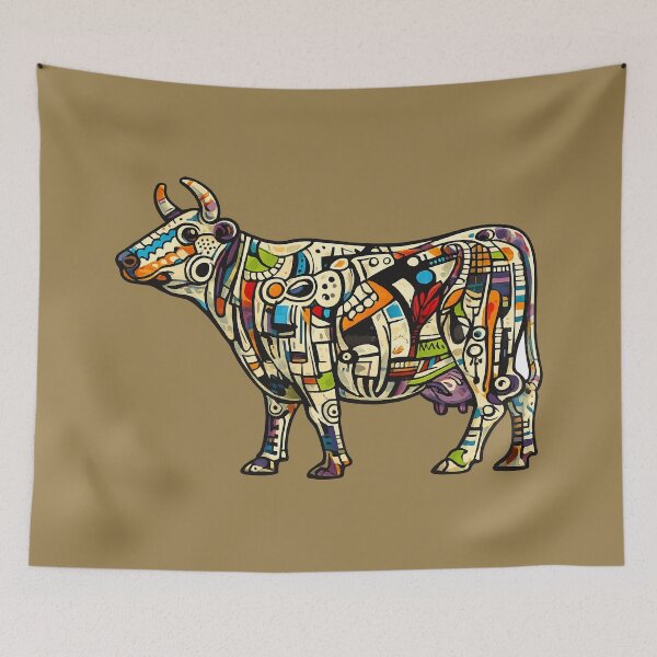 Item preview, Abstract Cubist Cow Illustration designed and sold by Lifer Art and Design.