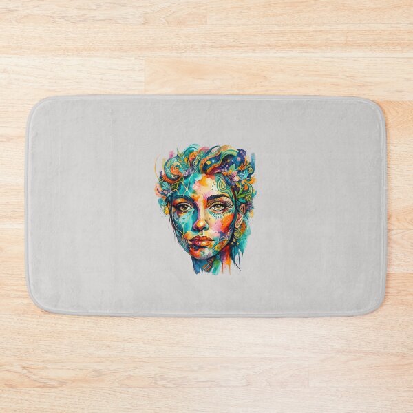 Item preview, Colorful Boho Abstract Woman Face Watercolor Art | Vibrant Fantasy Portrait designed and sold by arifali786.