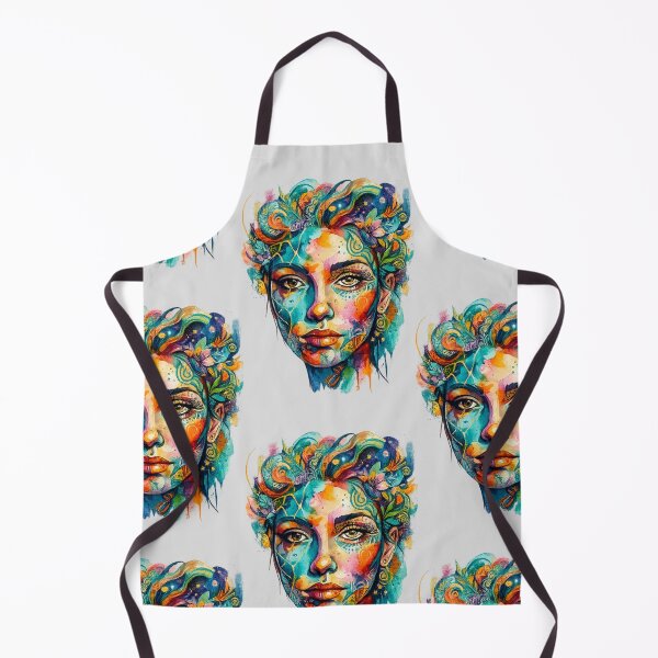 Item preview, Colorful Boho Abstract Woman Face Watercolor Art | Vibrant Fantasy Portrait designed and sold by arifali786.