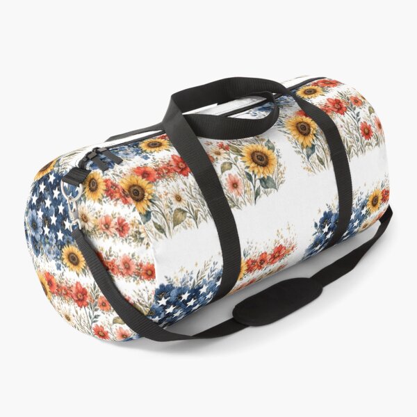 Item preview, Floral American Flag – Patriotic Red White Blue Flower USA Design designed and sold by DoodloraStudio.