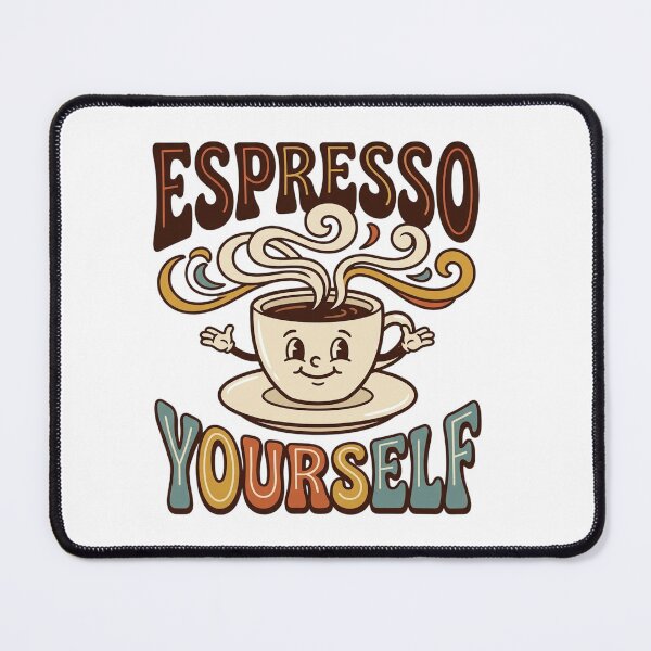 Item preview, Espresso Yourself – Funny Coffee Pun Retro Shirt Art designed and sold by AlexNik.