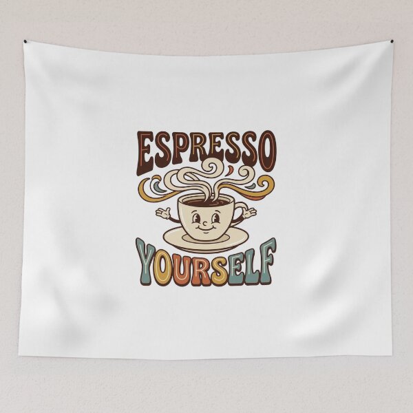 Item preview, Espresso Yourself – Funny Coffee Pun Retro Shirt Art designed and sold by AlexNik.