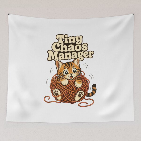 Item preview, Funny Kitten Tiny Chaos Manager Cat Meme designed and sold by pirminio.